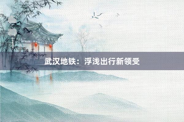 武汉地铁:浮浅出行新领受